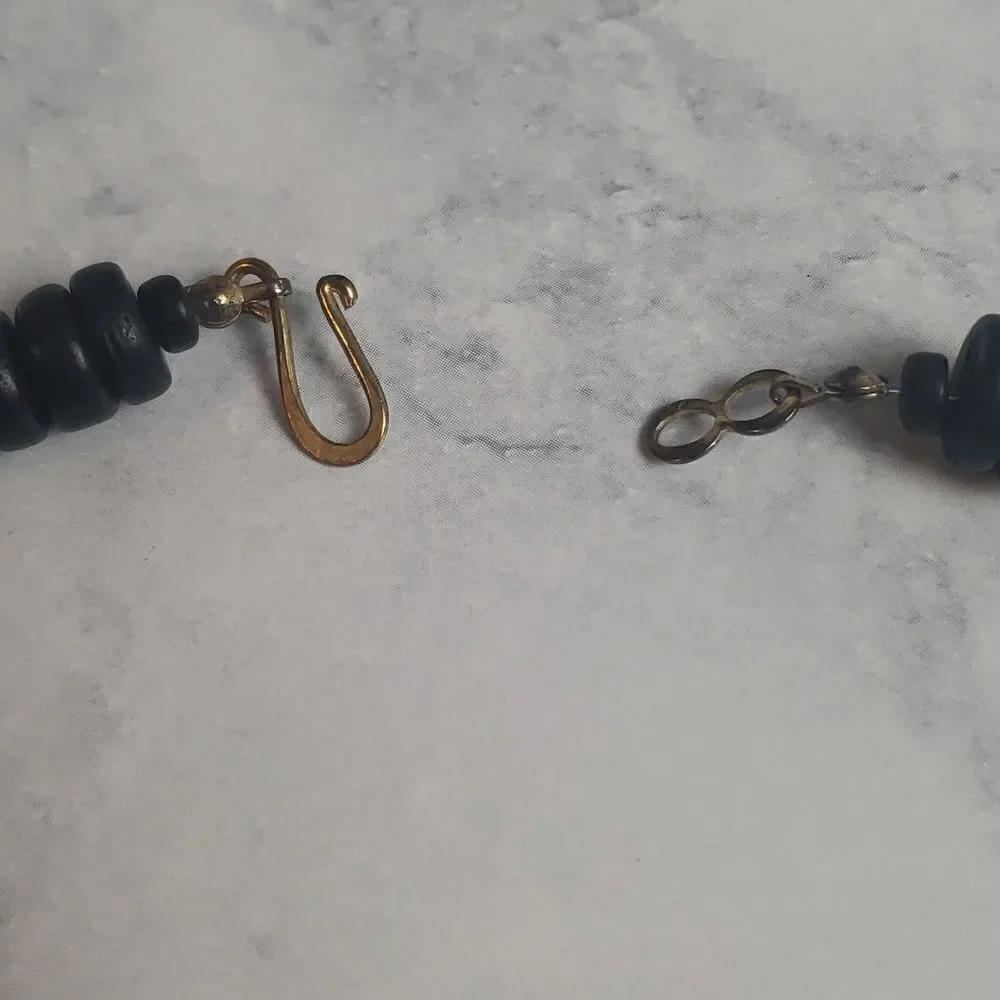 Vintage Black Beaded Necklace